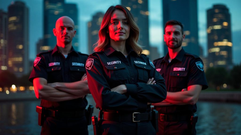 Professional security guard providing protection services